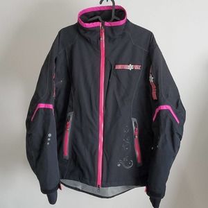 (P) MF Motor Fist Women Jacket winter black sport hiking 5 pocket sz M